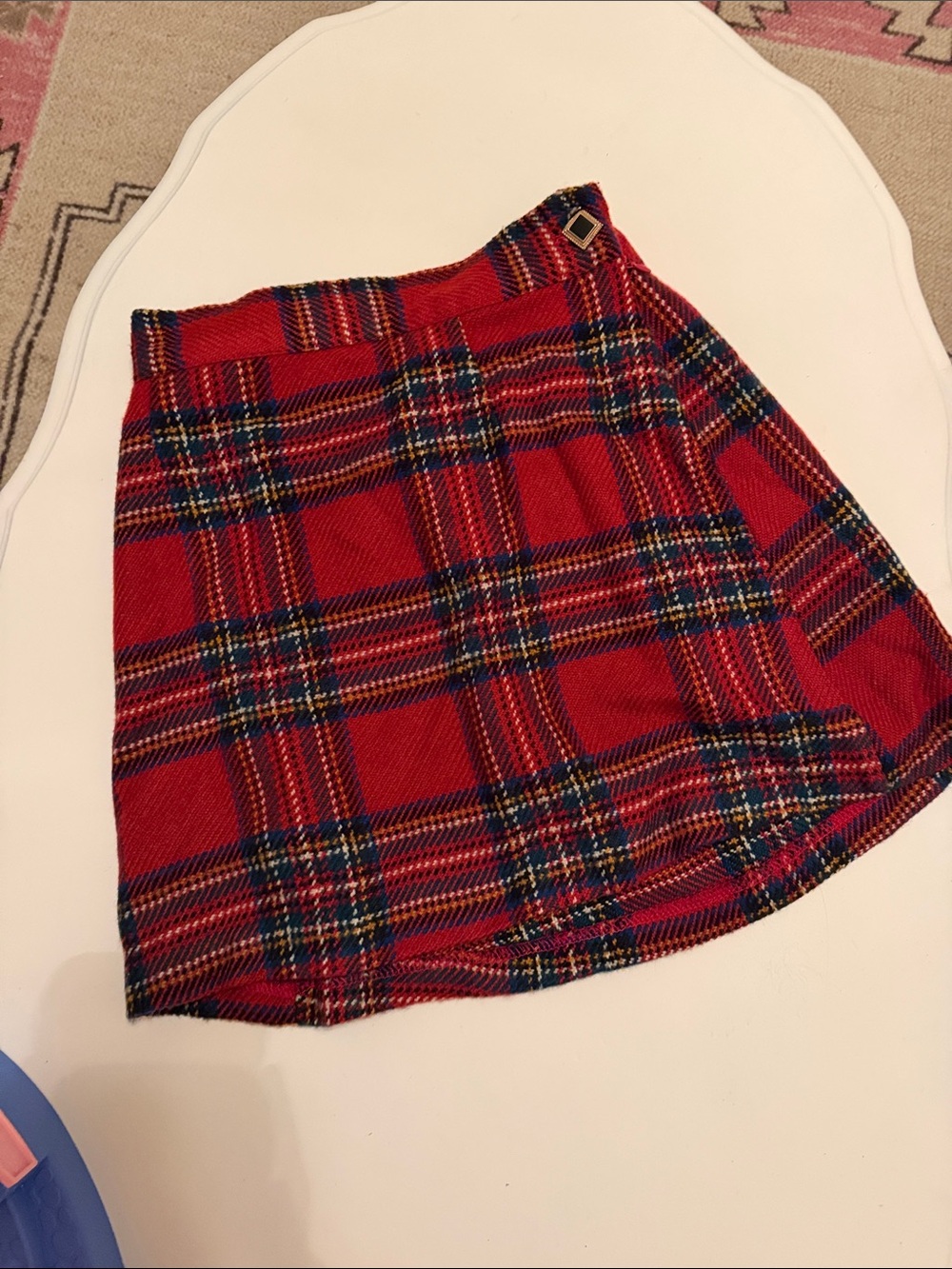 storets Red Plaid Mini Skirt
